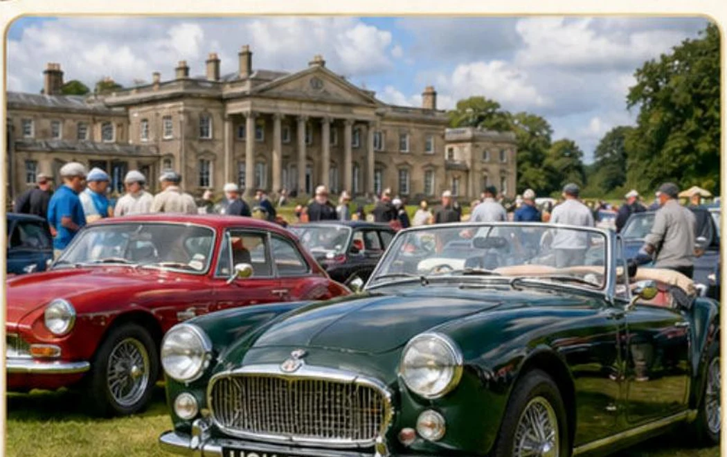 Classic cars displayed at Weston Park